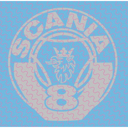 Scania Logo, V8, rund